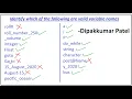Identify valid variable names as per C programming rules