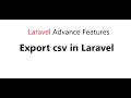 Export data in Excel in Laravel Export Csv in Laravel Export data using Laravel Excel