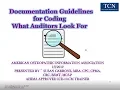 Documentation Coding What auditors look for