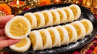 🪔दिवाली स्पेशल सिर्फ आधे कप दूध से बिना मावा बिना मिल्क पाउडर रोल मिठाई Diwali Special sweet | MBK