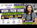 TELUS Digital Work From Home Jobs 2026 Part Time Remote Job Freshers Apply Complete Process