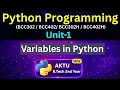 U1L7 Variables in Python Dynamic Typing Naming Rules Python for AKTU B Tech 2nd Year Eduglue