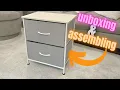Unboxing Assembling the WLIVE Nightstand 2 Drawer Dresser