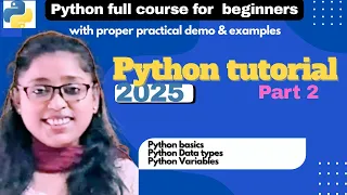 Python programming full course Python for beginners Python Data types Python Variables