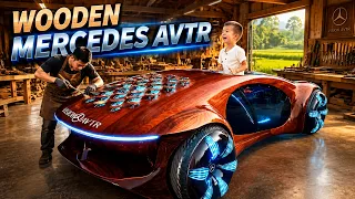 Dad Building Wooden Mercedes AVTR Rolls Royce Boat Tail BMW Dragon Mr Beast Car