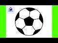 How to Draw A FOOTBALL Ball Easy Step-by-Step Tutorial for Beginners