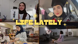 VLOG#1| 🎀صورت فلم رعب، تخرجت، كاميرا يديده، دوام، موزايك مع ربعي