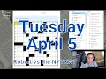 Slightly 34-Down on the fill 0 19 Tue 22 New York Times Crossword