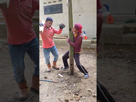 wow... so this is the technique for removing wooden poles that have been installed for a long time..