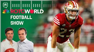 Concern levels for RB WR injuries including CMC Jeremiyah Love Rotoworld Football Show FULL