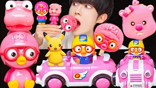 ASMR ICE CREAM PORORO JELLY RECIPE PARTY 직접 만든 뽀로로 꿀젤리 먹방 DESSERTS MUKBANG EATING SOUNDS