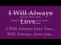 Whitney Houston - I Will Always Love You Instrumental with Lyrics