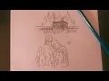Drawing of Couple infront of kabah mahi s art Couple drawing time lapse