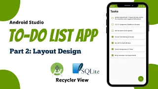 To Do List App Android Studio Tutorial Part 2 - Material Layout Design Recycler View Card View