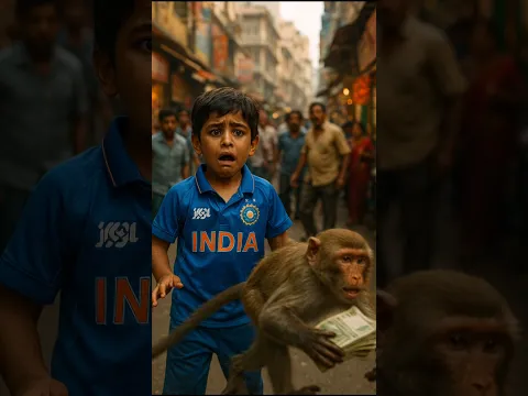 बंदर ने चुराय छोटे विराट के पैसे🐒🙀 #aivideo