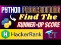 Find The Runner-up Score in Hindi Basic Data Types Python Programming Rajnish Chaurasia