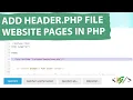 How to Add header php File in PHP Website PHP Include
