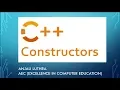 Constructors in C Default Constructors Parameterised Constructor