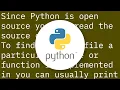 Finding the source code for built-in Python functions