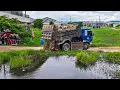 Download Lagu Start New Project Landfill in Flooded Area !! Bulldozer Komat'Su D20P Push stone With 5Ton Trucks