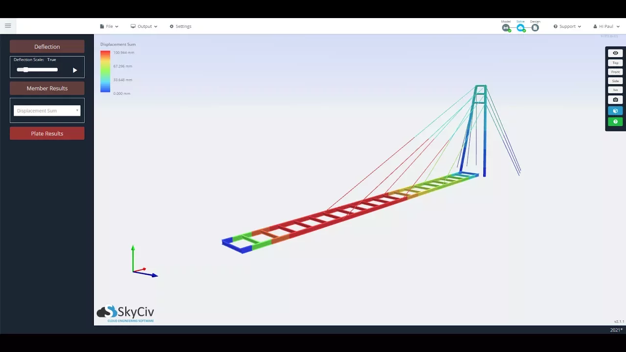 Catenary Cable Non-Linear Analysis | SkyCiv Structural 3D Cloud Engineering Software