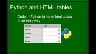 Python to make html tables