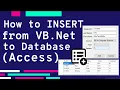HOW TO INSERT DATA FROM VISUAL BASIC NET TO DATABASE MS ACCESS VISUAL BASIC TUTORIAL