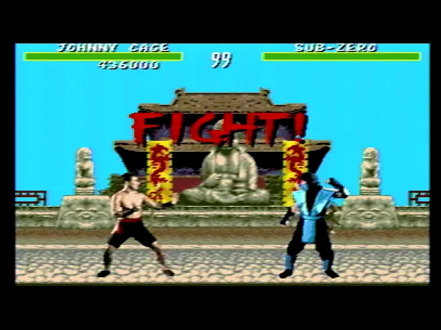 Mortal Kombat (Sega Genesis) gameplay (with blood code)