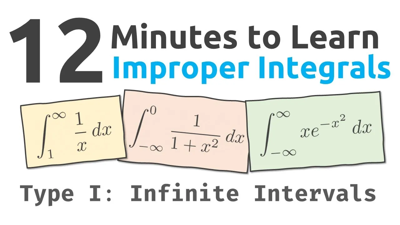 Improper Integrals of Type I (Infinite Intervals) in 12 Minutes
