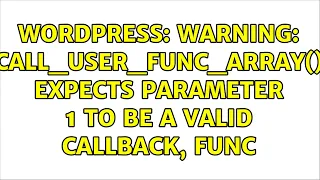 Wordpress Warning call - user