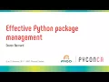 Effective Python package management Devon Bernard