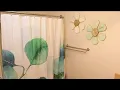 FLANDA Summer Leaves Shower Curtain Set Review Waterproof Fabric Shower Liner