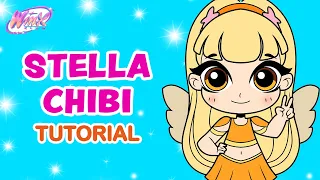 Винкс Клуб | КАК НАРИСОВАТЬ СТЕЛЛУ ЧИБИ! 🧚‍♀️🎨ЛЕГКИЙ урок рисования для детей