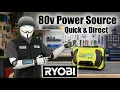 Ryobi 80v 1000 Watt Power Source Unboxing Review Demo RY80BG02B Battery Runtime Tests 40v Batteries