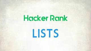 9 Python Lists Python Hacker Rank Code Initiative