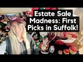 Scoring Hidden Gems at a Packed Suffolk Estate Sale - Day 1 Adventure Shop with Me