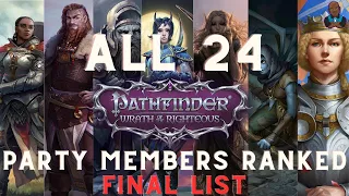 Pathfinder Wrath of the Righteous - Ranking All 24 Party Members Final List
