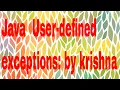 Java User-defined exceptions