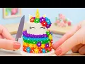 Mini Magical Rainbow Cake Recipe Colorful Miniature Rainbow Unicorn Cake Decoration Lotus Cakes