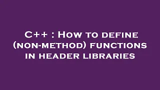 C How to define non-method functions in header libraries