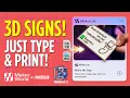 Easy 3D Printed Signs - Make ANY Custom Sign for FREE MakerWorld Make My Sign Tutorial