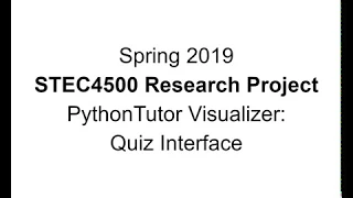 Overview - STEC4500 PythonTutor Visualizer Quiz Interface