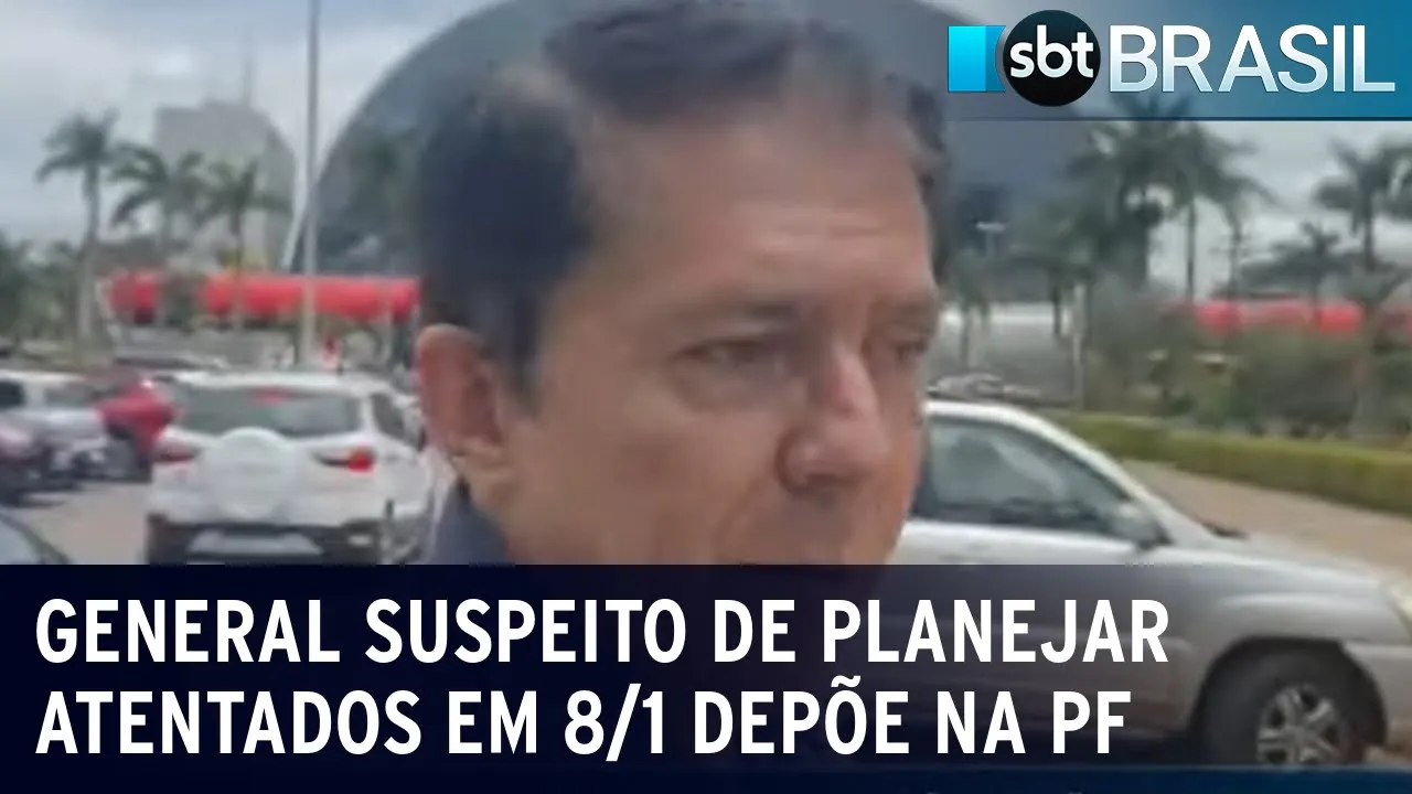General suspeito de planejar atentados em 8/1 depõe na Polícia Federal | SBT Brasil (29/09/23)