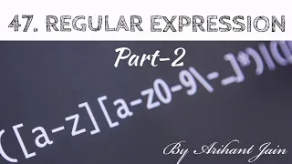 47 Regular Expression Part-2 Python Tutorial By Arihant Jain Study Material