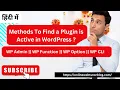 WordPress Methods To Check a Plugin is Activate A Step-by-Step Tutorial