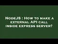 NodeJS How to make a external API call inside express server