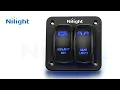 Nilight 2 Gang Pre-Wired Rocker Switch Panel