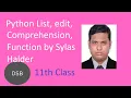 Learn Python list part-3 for Data Science Bangla by Sylas Halder Class - 11