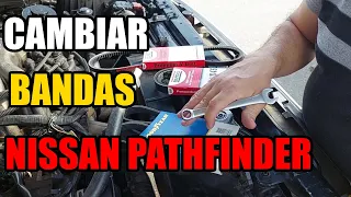 Cómo Cambiar Bandas de Nissan Pathfinder 1997 - Aire Acondicionado, Alternador Dirección Hidráulica