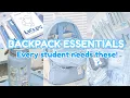 Back-to-school BACKPACK ESSENTIALS